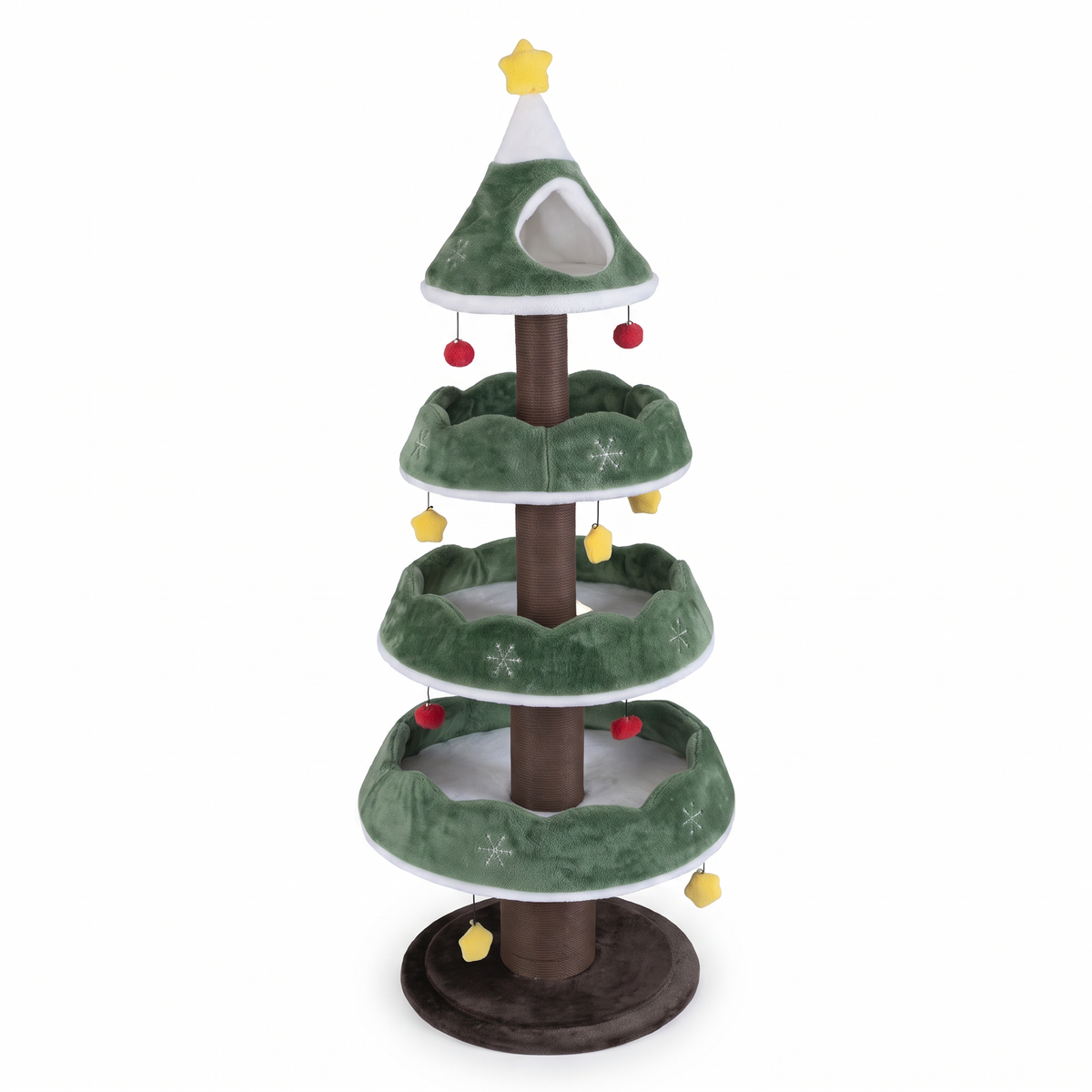 Árbol de Navidad MichiTree para gatos, con plataformas, refugio y juguetes colgantes